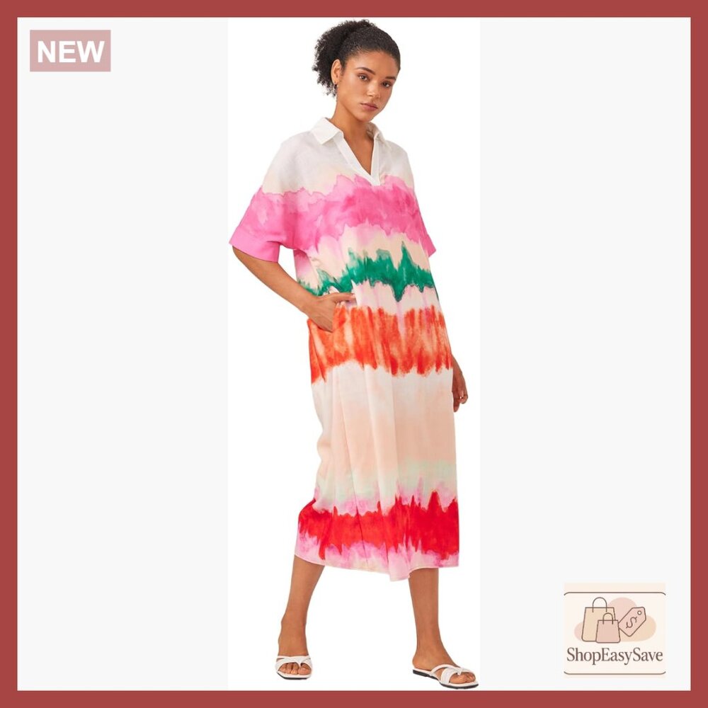 V-Neck Maxi Dress Long Flowy Loose Fit Short Sleeve Casual Summer Beach Vacation